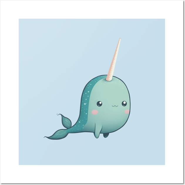 Cute Narwhal Wall Art by Bondoboxy